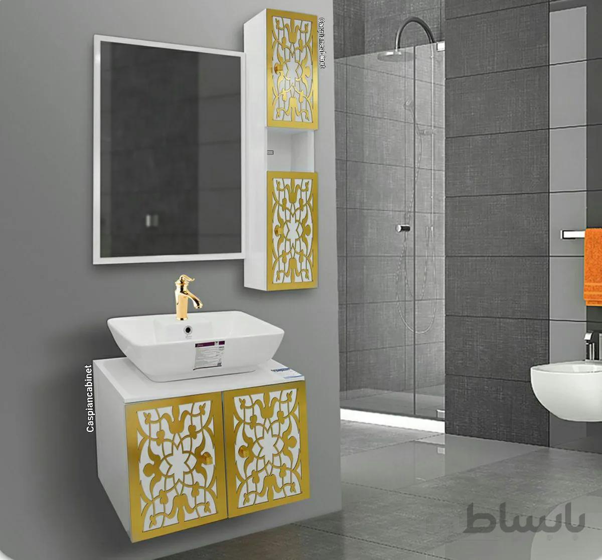 روشویی کابینت دار الدورادو سفید جدید 60 سانت ا روشویی کابینت دار الدورادو سفید جدید 60 سانت