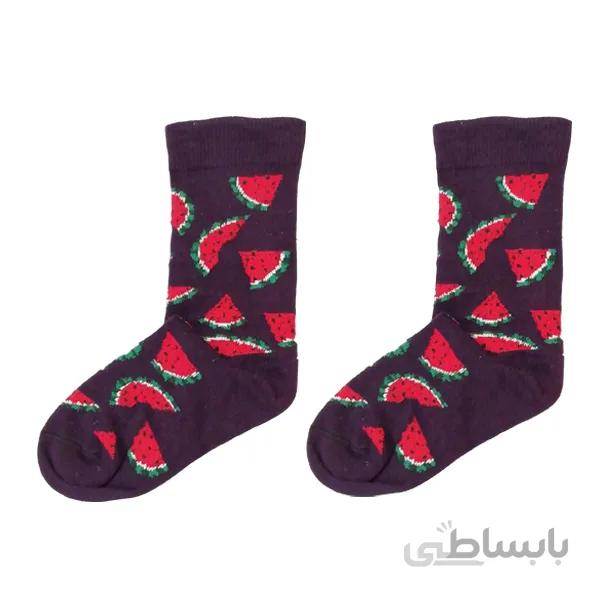 جوراب ساقدار بچه گانه طرح هندوانه کد PH457