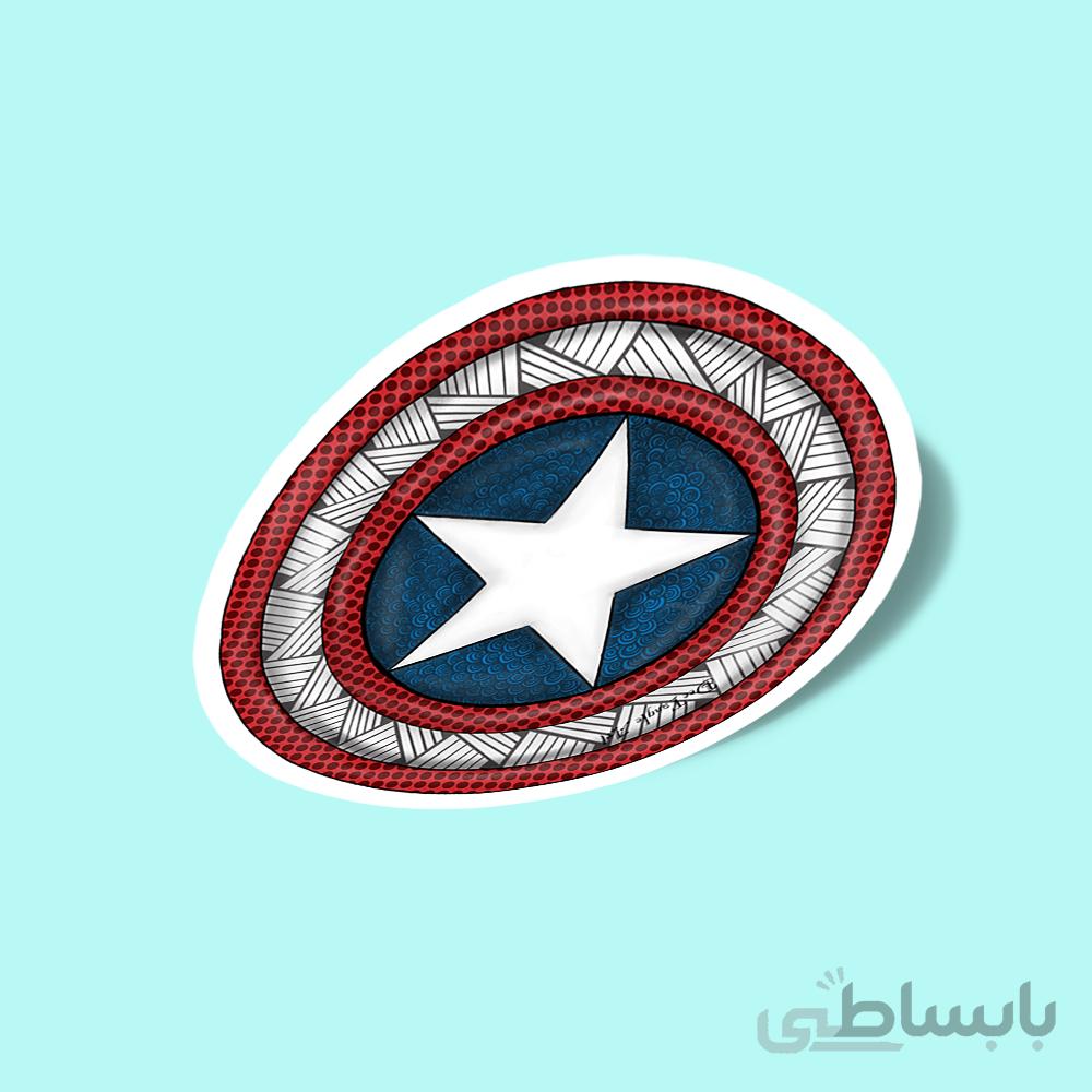 استیکر captain-america-shield-handart