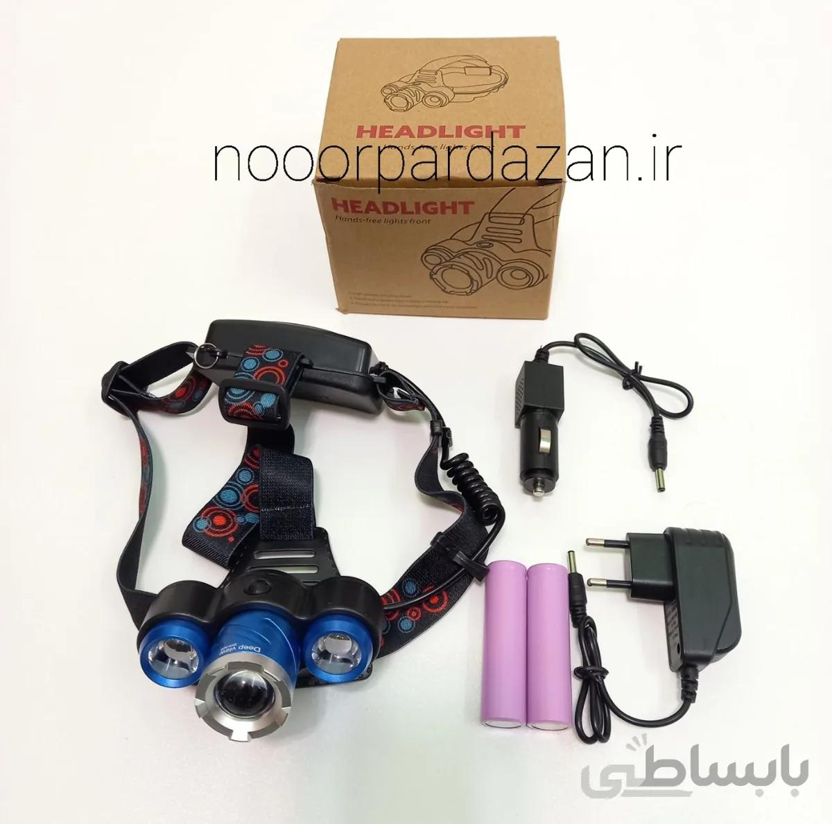 چراغ قوه پیشانی بند سه لامپ برند deep view مدل DW-326