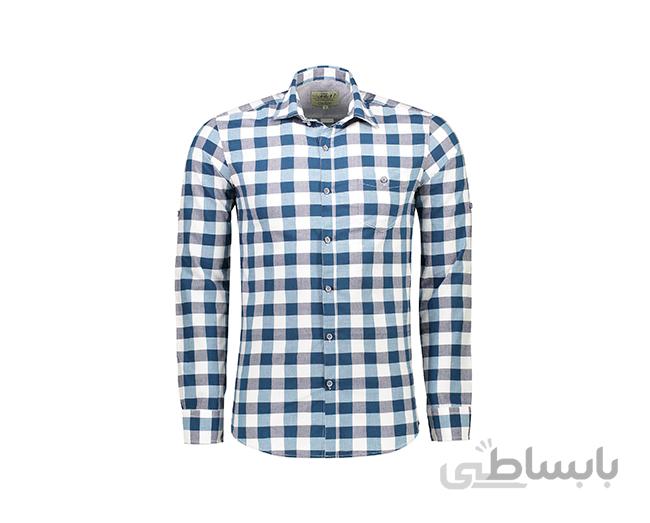 پیراهن یقه برگردان مردانه – آرا – آبی