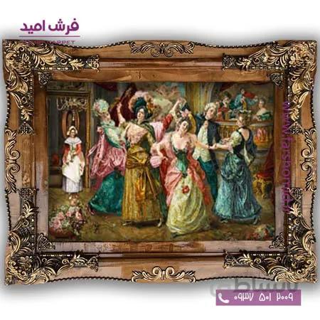 تابلو فرش ماشینی طرح تابلو نقاشی فرانسوی کد 2294 فرشان