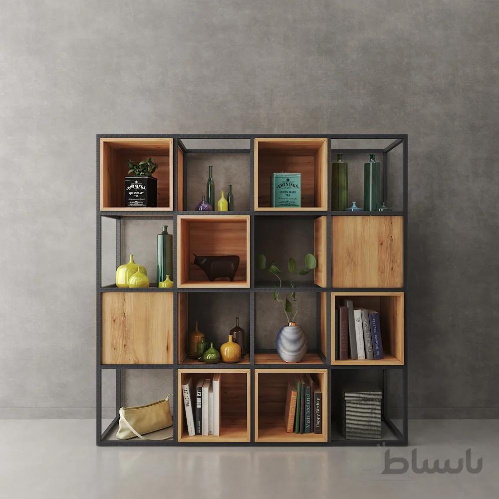 استند دکوری زمینی متال (Metal) مدل 16 خانه