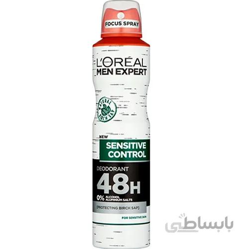 اسپری دئودورانت مردانه لورآل Sensitive Control ا برند :