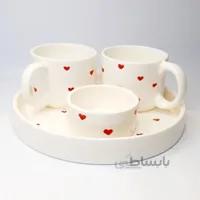 سِت چای خوری دو نفره طرح قلب ۲