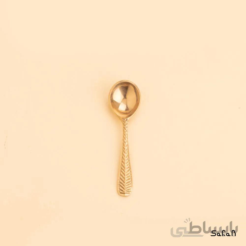 قاشق ادویه برنجی طلایی مدل کاج