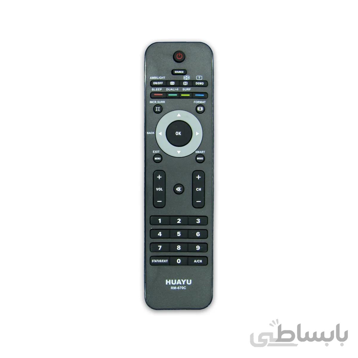 کنترل تلویزیون ال ای دی LED فیلیپس مدل RM 670C مادر HUAYU