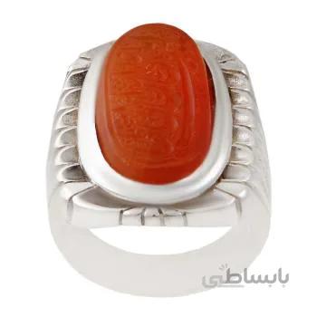 انگشتر نقره مردانه مدل عقیق یمانی کهنه یا علی ابن ابی طالب کد AM_1410