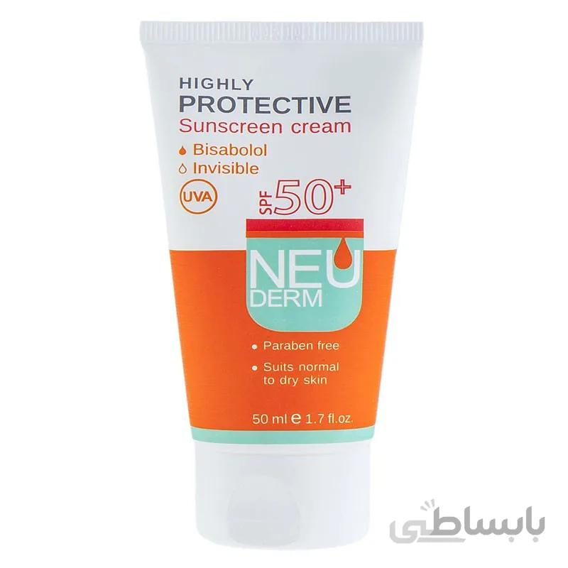 کرم ضدآفتاب نئودرم رنگ روشن 50م spf50