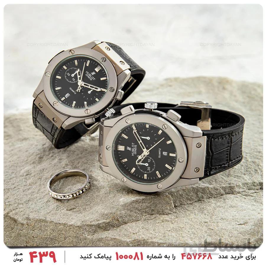 🛍یک ست جذاب ساعت مچی Hublot بند چرمی با کیفیت بالا مخصوص زوج های خوش سلیقه