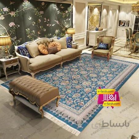 فرش ماشینی مشهد طرح 802125 آبی