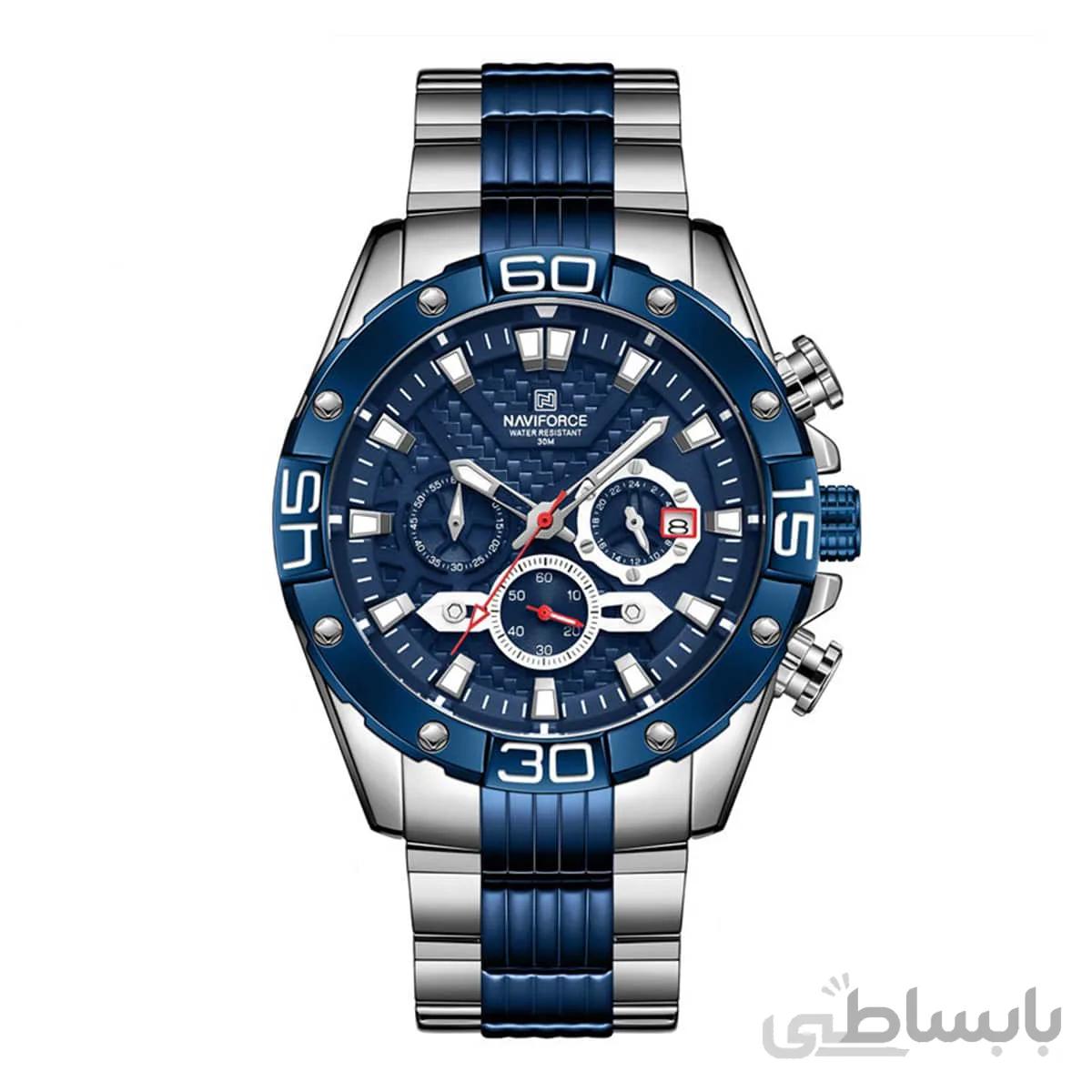 ساعت مچی نیوی فورس مردانه سورمه ای_سیلور مدل Naviforce 8019