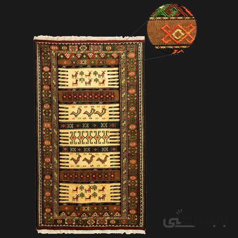 گلیم دست بافت سفره کردی طرح طبیعت