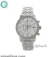 ساعت ویولت Violet زنانه کرنوگراف گرد دور نگین فلزی استیل صفحه سفید مدل 0376L