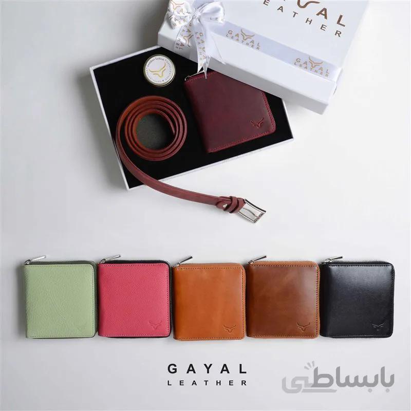 ست زنانه گَیال چرم S64 زرشکی