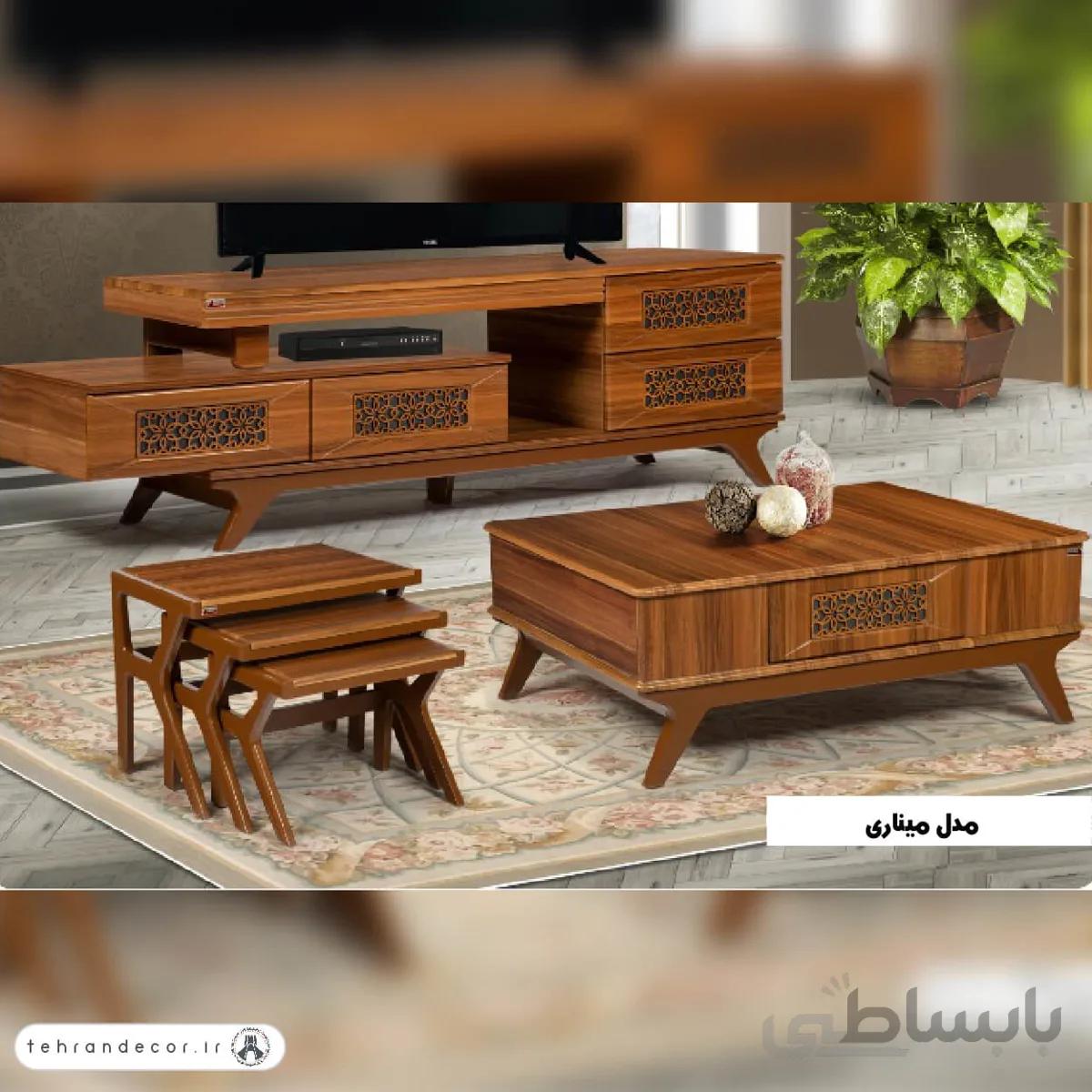 ست میز جلومبلی عسلی میناری