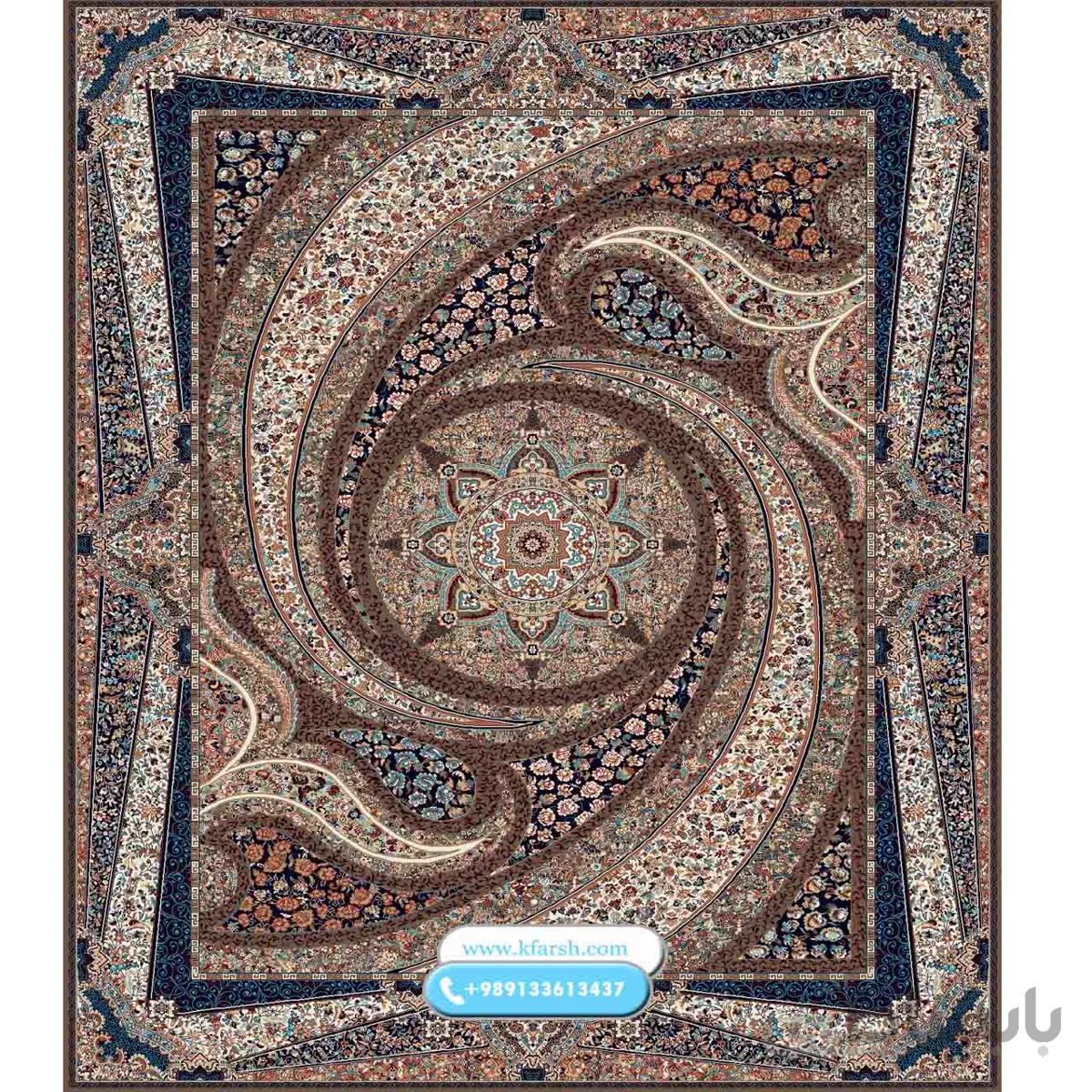 فرش ماشینی طرح کهکشان گردویی