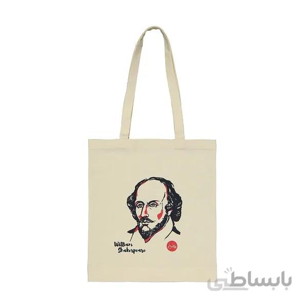 ساک خرید پارچه ای مانیز طرح مشاهیر مدل شکسپیر
