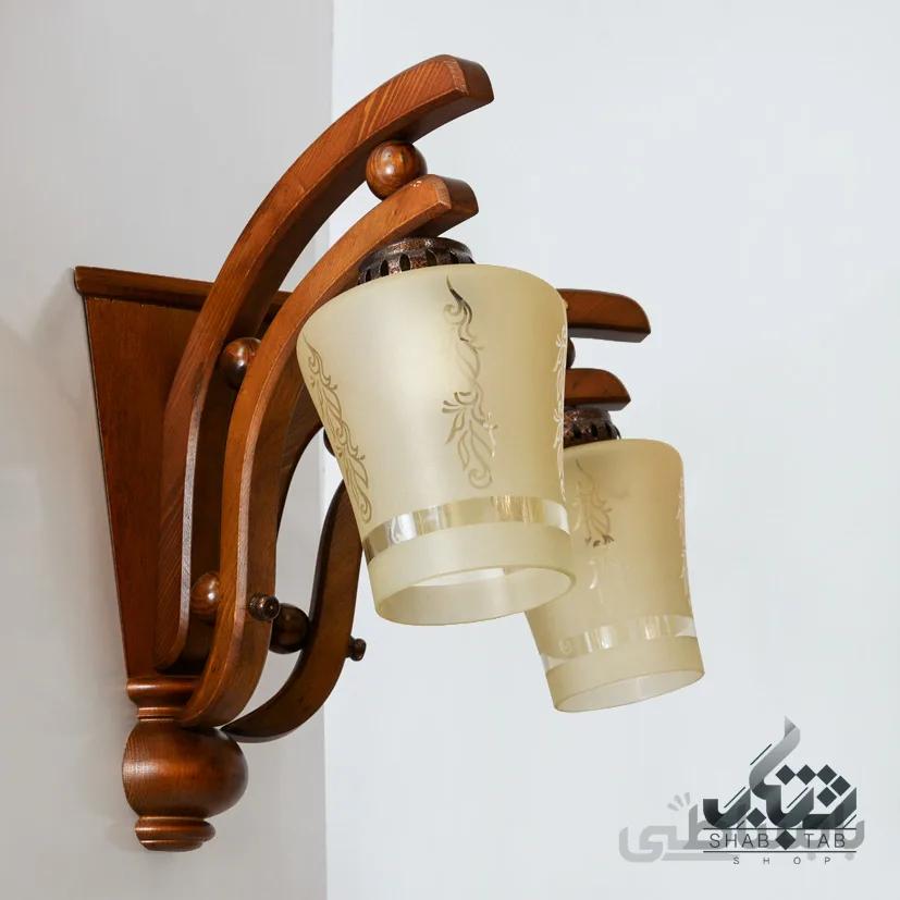 لوستر دیواری چوبی دارکار مدل آلاله کد 451