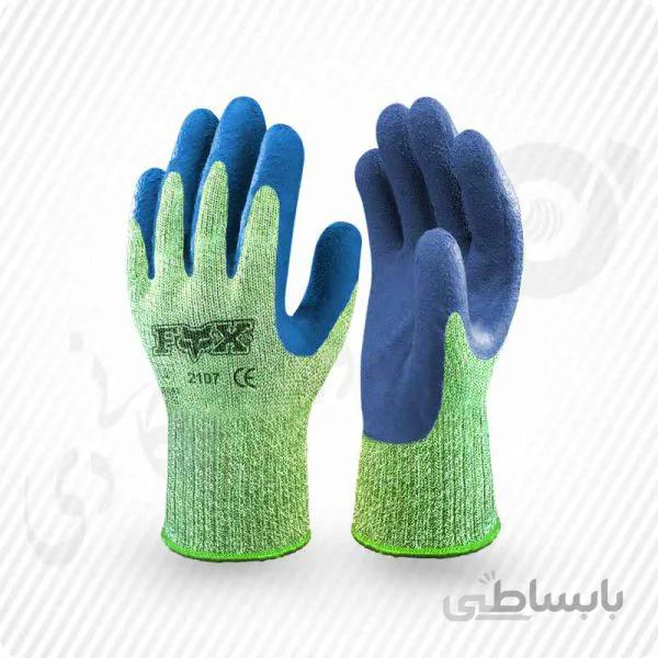 دستکش ضد برش کف مواد لتکس FOX ( کد: 2107 )