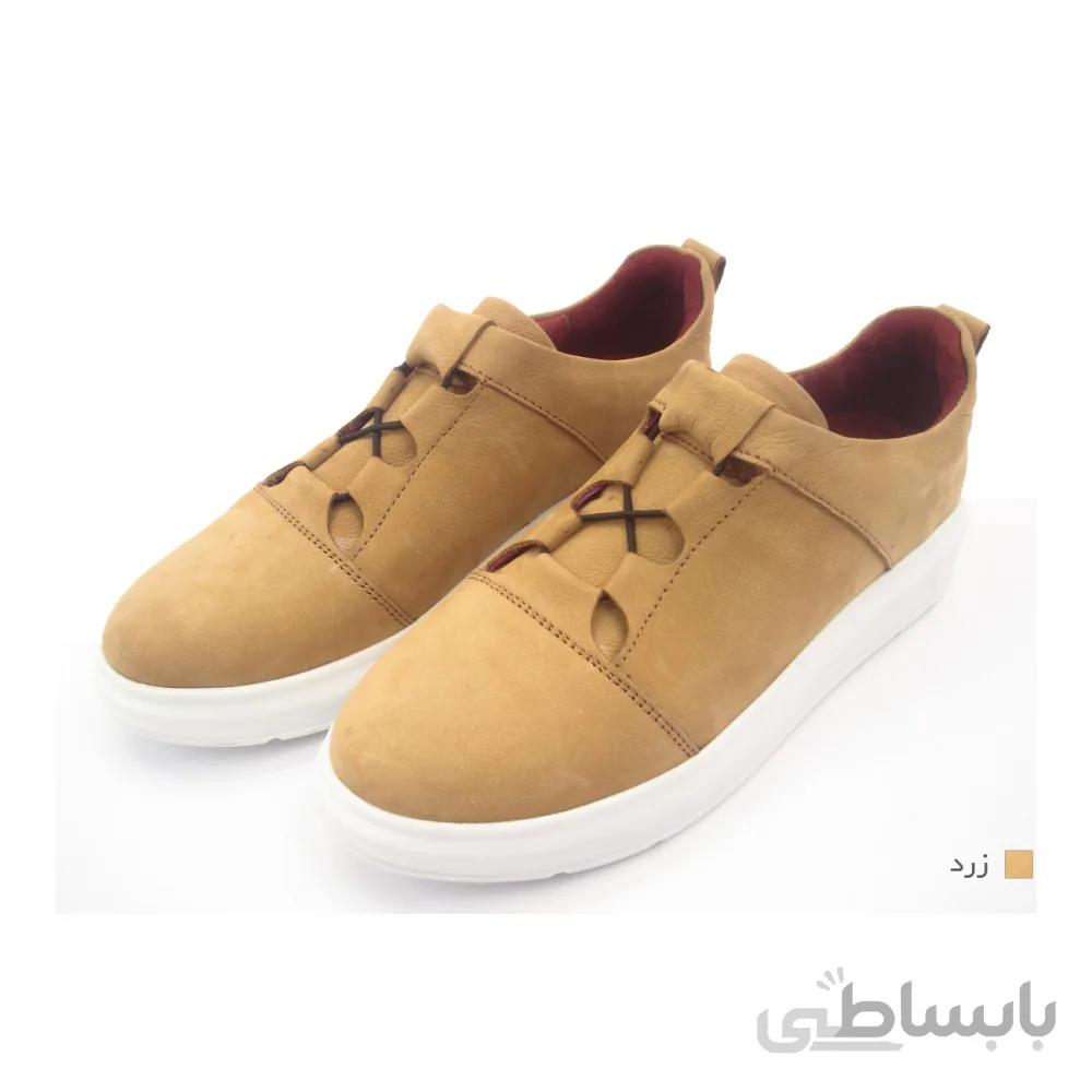 زنانه چرم طبیعی زرد مدل مارین