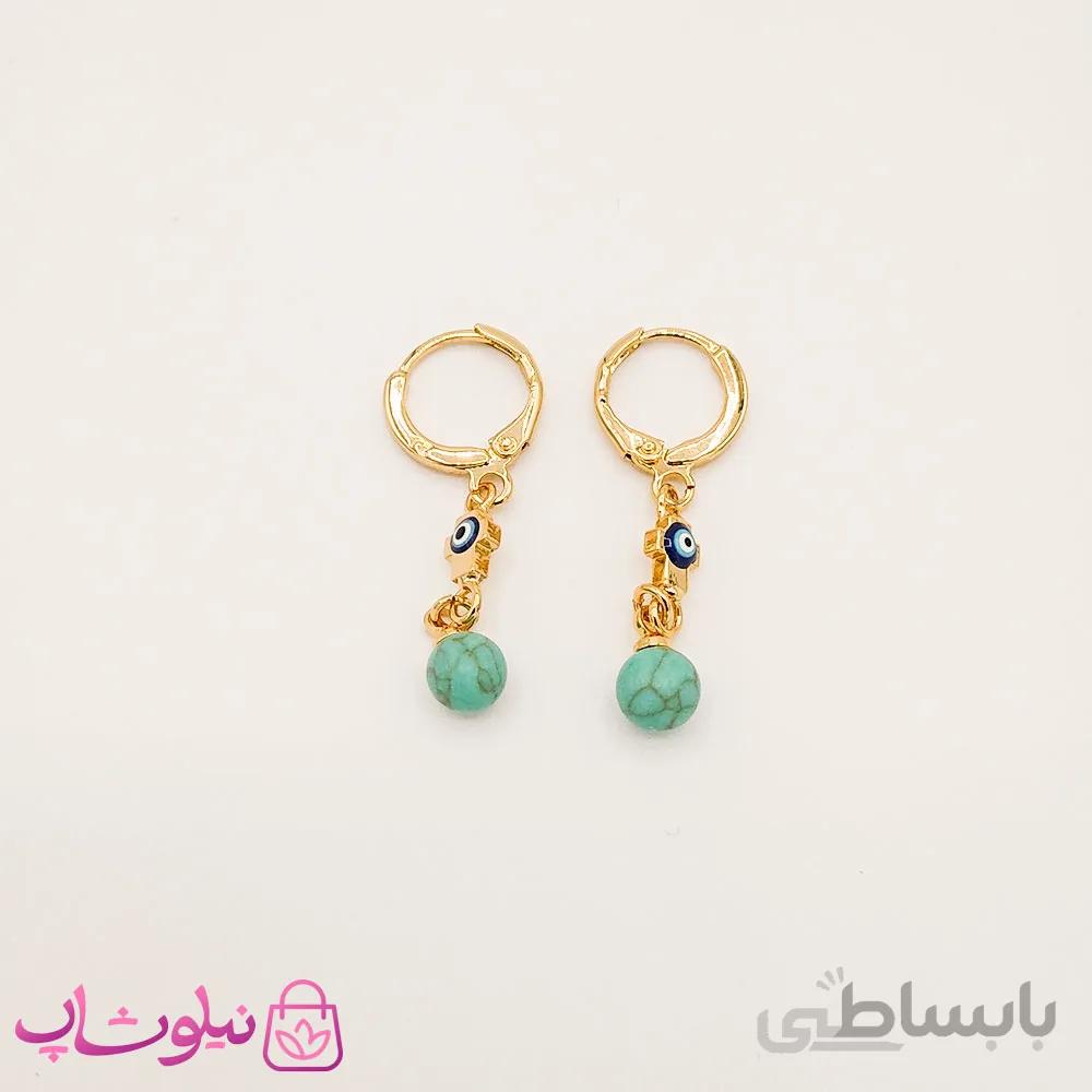 گوشواره زنانه اویز زد جی جولری طرح چشم نظر کد 2336