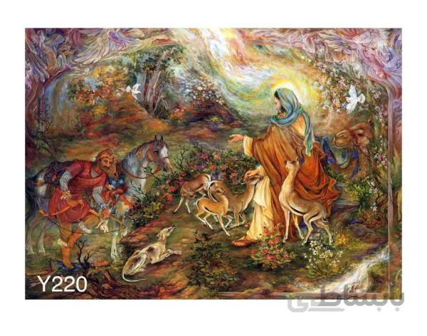 تابلو فرش ماشینی طرح مینیاتور کد Y220