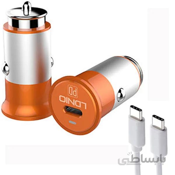 شارژر فندکی الدینیو مدل C61C به همراه کابل USB-C