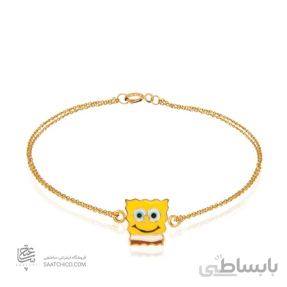 دستبند طلا کودک طرح باب اسفنجی کد KB315
