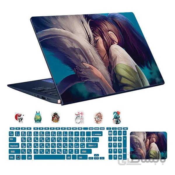 اسکین لپ تاپ طرح Anime کد ۱۲به همراه استیکر کیبورد