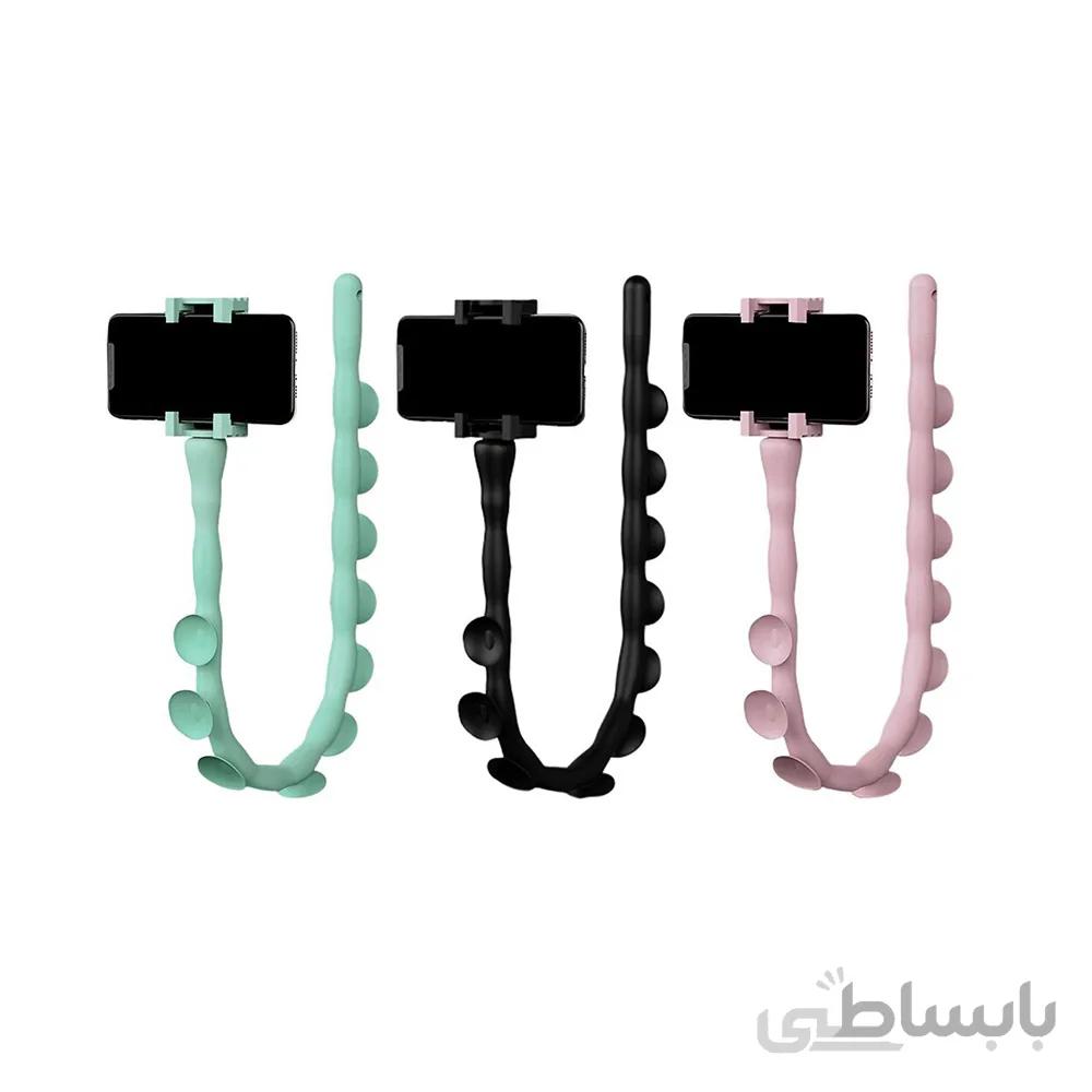 پایه نگهدارنده گوشی موبایل طرح کرم ابریشم Lazy Worm مدل RK-L99 اورجینال