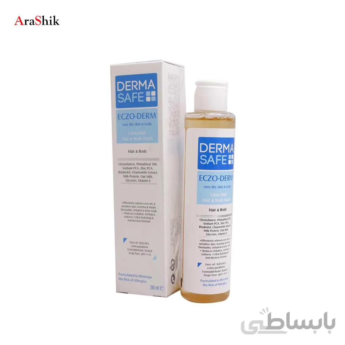 شامپو سر و بدن پوست و کف سر خشک درماسیف