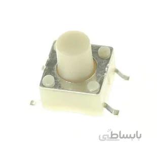 تک سوییچ SMD سایز 6x6x7 چهار پایه سفید بسته 10 تایی