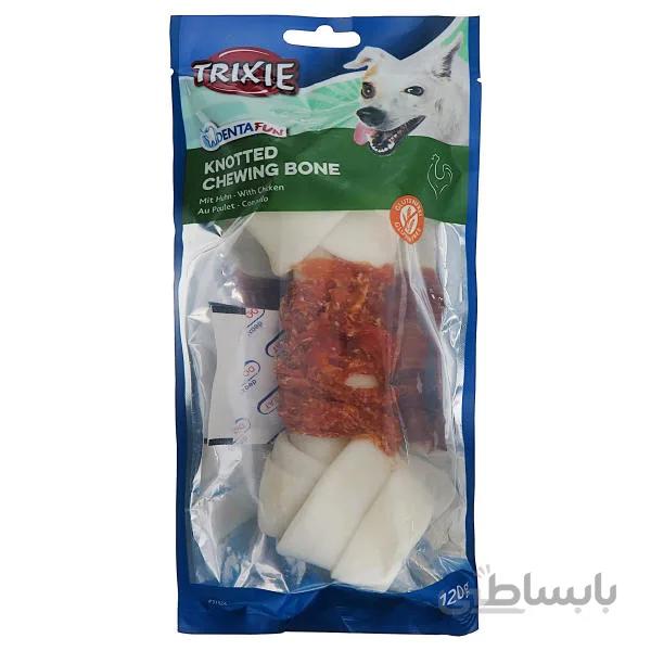 تشویقی جویدنی سگ تریکسی مدل knotted chewing bone با طعم مرغ