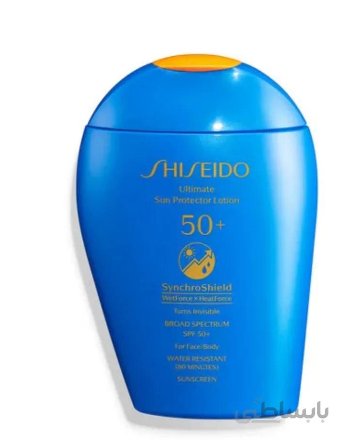 لوسیون ضدآفتاب ضدچروک شیسیدو با spf 50 حجم ۷ میل ا shiseido ultimate sun protector lotion spf50+ sunscreen