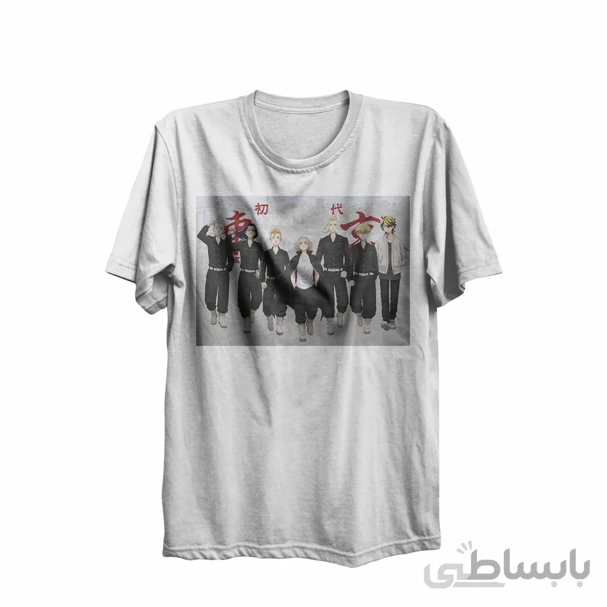 تیشرت یقه گرد سفید طرح انیمه انتقام جویان توکیو tokyo revengers کد 284759