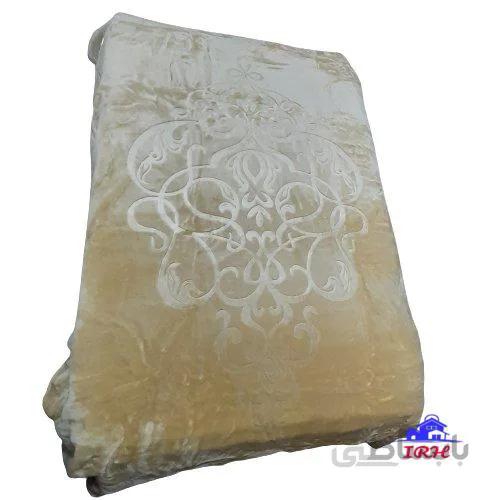 پتو نرمینه مدل نگین کرم طلایی