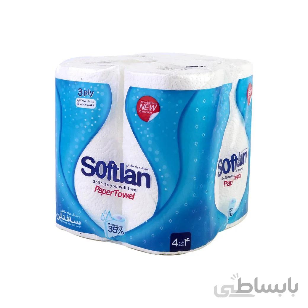 دستمال کاغذی حوله ای سافتلن سه لایه مدل 4 رول ا Softlan Paper Towel 3layers 4rolls
