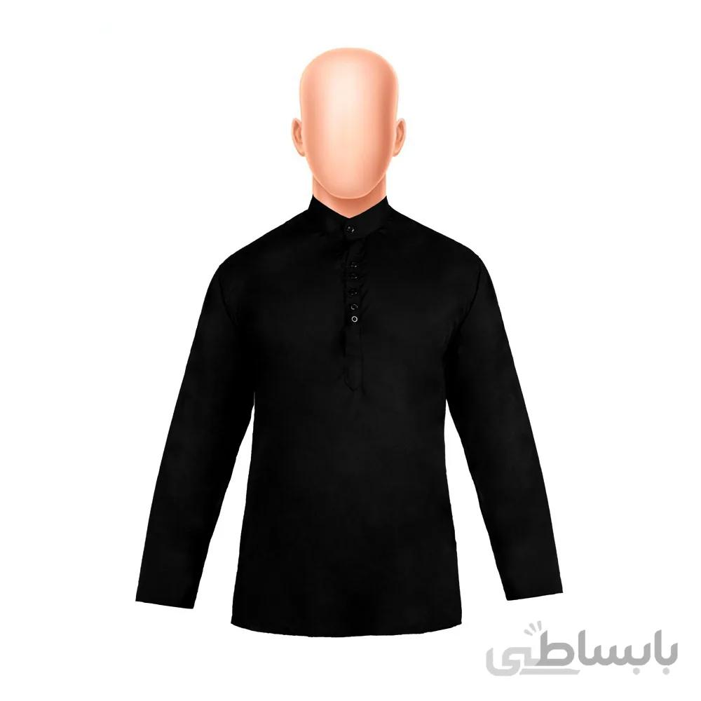 پیراهن مشکی مردانه یقه دیپلمات