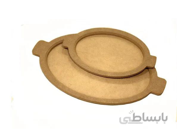 سینی بیضی چوبی دسته دار