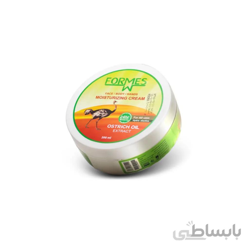 کرم کاسه ای ابرسان و مرطوب کننده فورمس حاوی روغن شتر مرغ