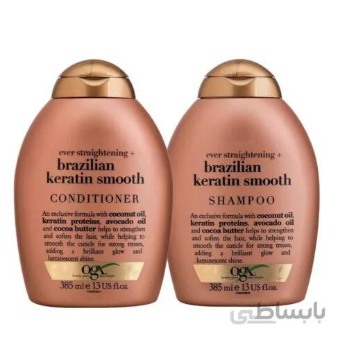 پک شامپو و نرم کننده کراتین برزیلی او جی ایکس OGX ا Brazilian creatine shampoo and conditioner OGX