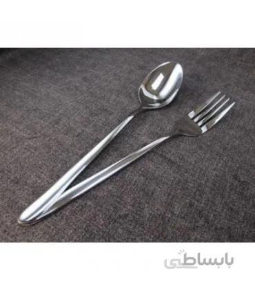 ست قاشق و چنگال 12 پارچه یونیک مدل 18/10 طرح ساده براق