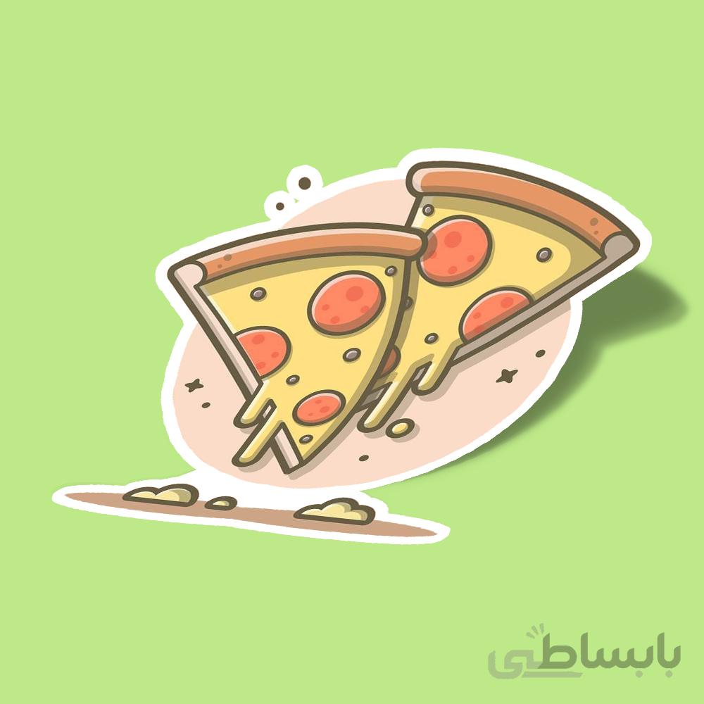 استیکر دو تکه پیتزای عاشق