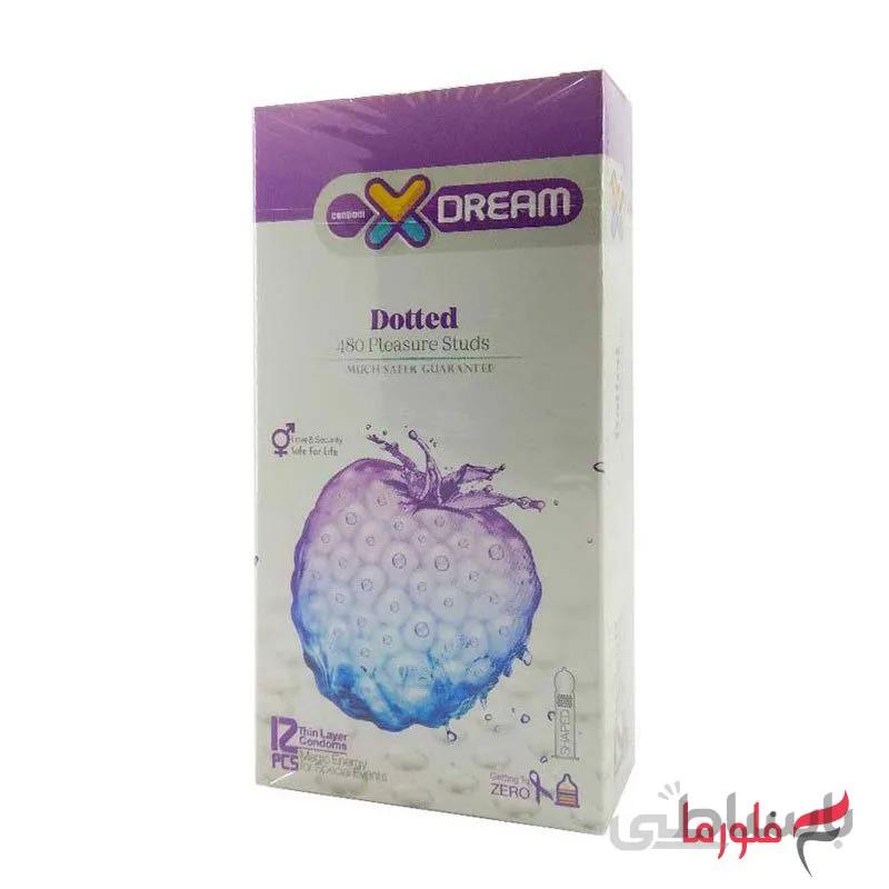 کاندوم ایکس دریم مدل Dotted (خاردار) بسته 12 عددی ا XDream Dotted Condom 12PSC