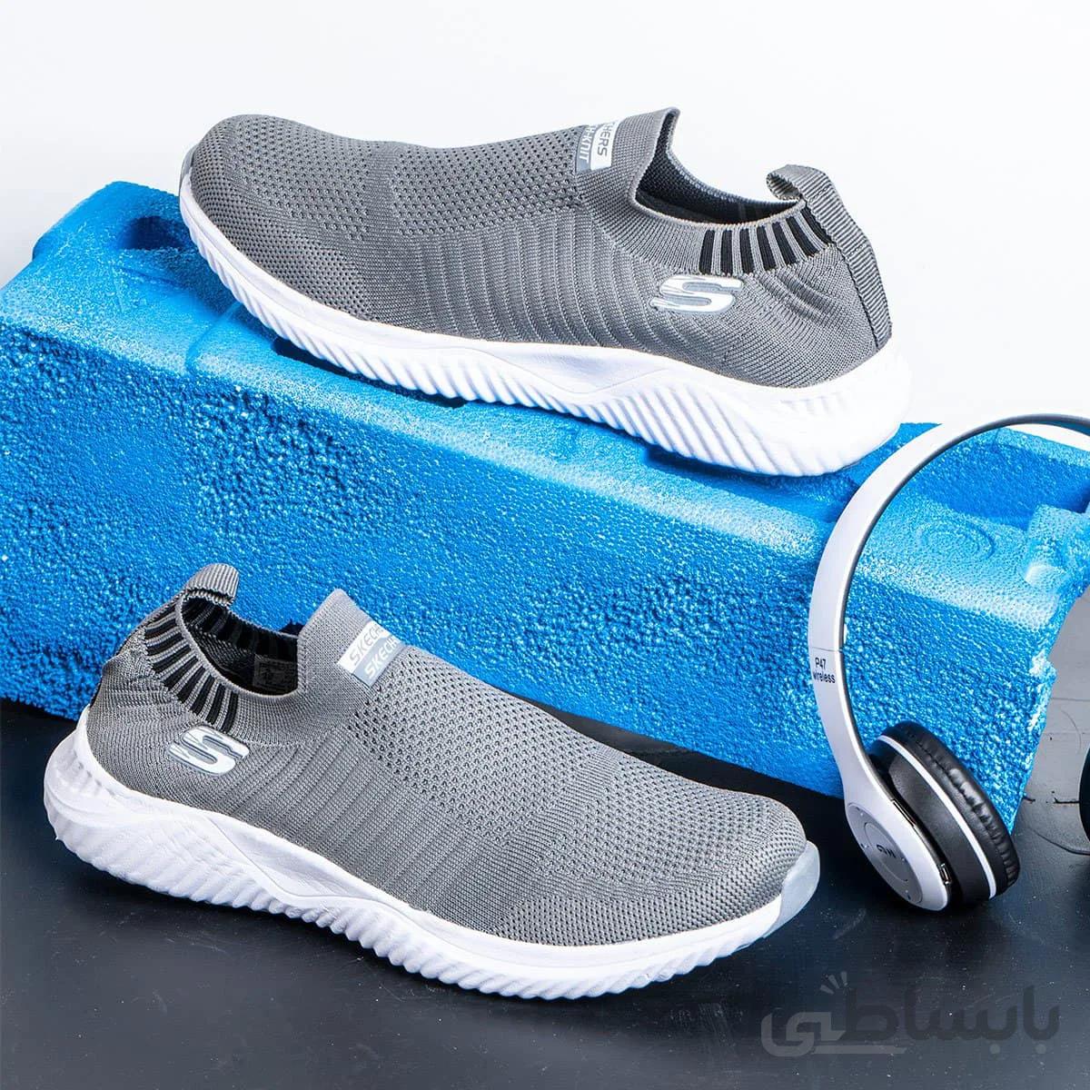 کفش ورزشی SKECHERS مردانه طوسی تیره مدل Balini