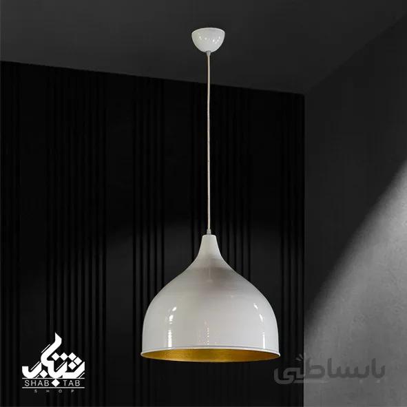 لوستر آویز مدرن تک شعله سوما سفید DRK