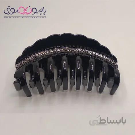 کلیپس مو نگین دار مشکی کد 2