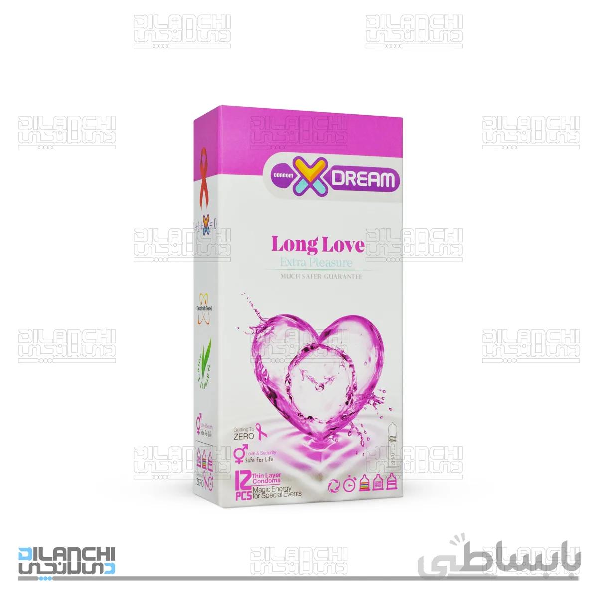 کاندوم ایکس دریم مدل لذت طولانی Long Love بسته 12 عددی