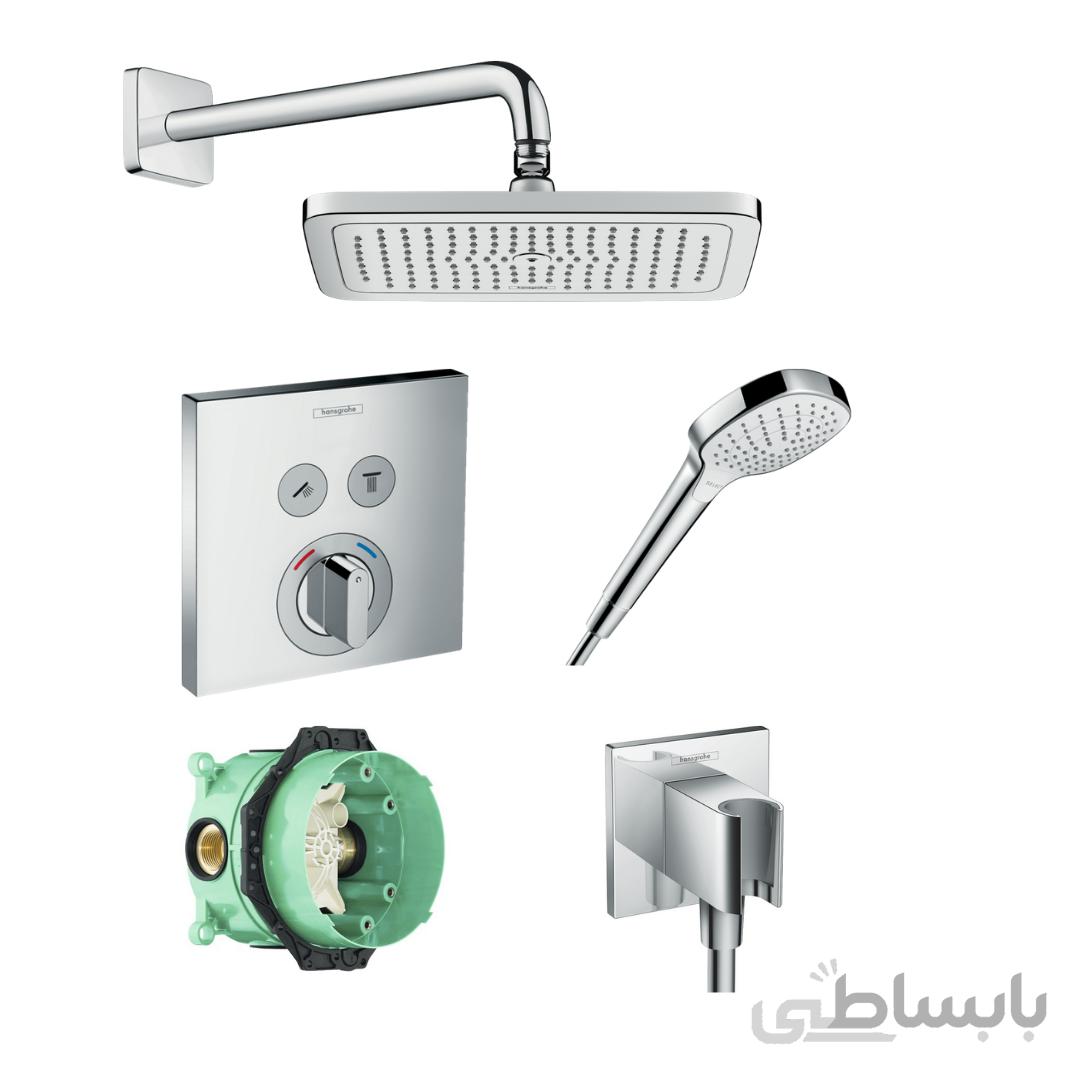 ست شیرحمام توکار انتخابی هانس گروهه مدل Shower Select کد KH1078 ا Hansgrohe Shower Select Bath Set